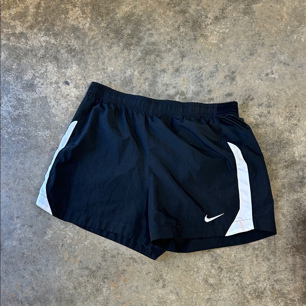 Nike Women's Black and White Athletic Shorts